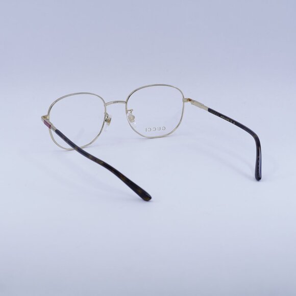 Gucci GG1352O 004 Eyeglasses Gold/Dark Havana 53mm Rectangle Frame - Picture 6 of 10